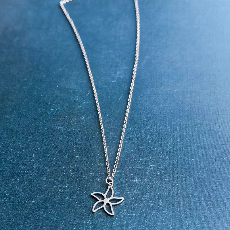 Cross-border foreign trade stainless steel titanium steel bracelet, pendant, necklace, windmill hollowed-out geometric shape DIY jewelry accessories, personalized detail image 4