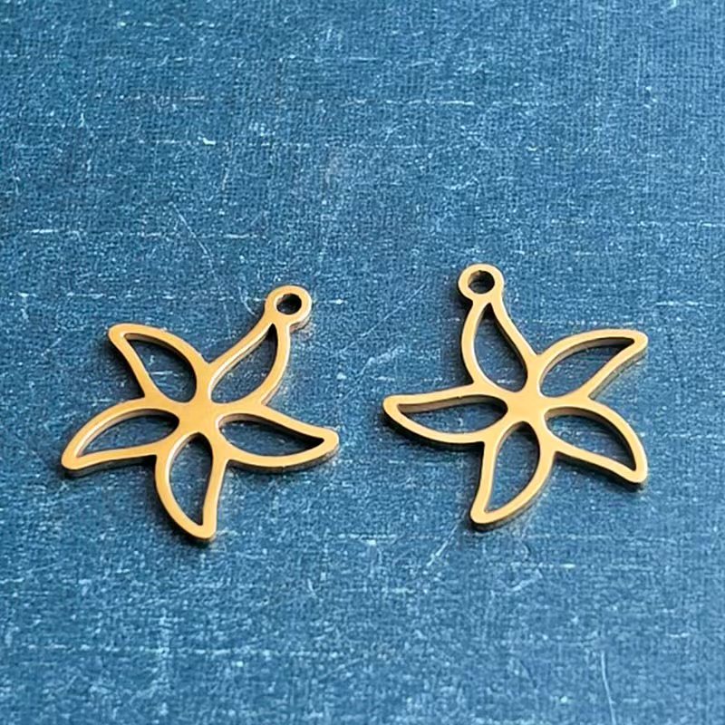 Cross-border foreign trade stainless steel titanium steel bracelet, pendant, necklace, windmill hollowed-out geometric shape DIY jewelry accessories, personalized detail image 5