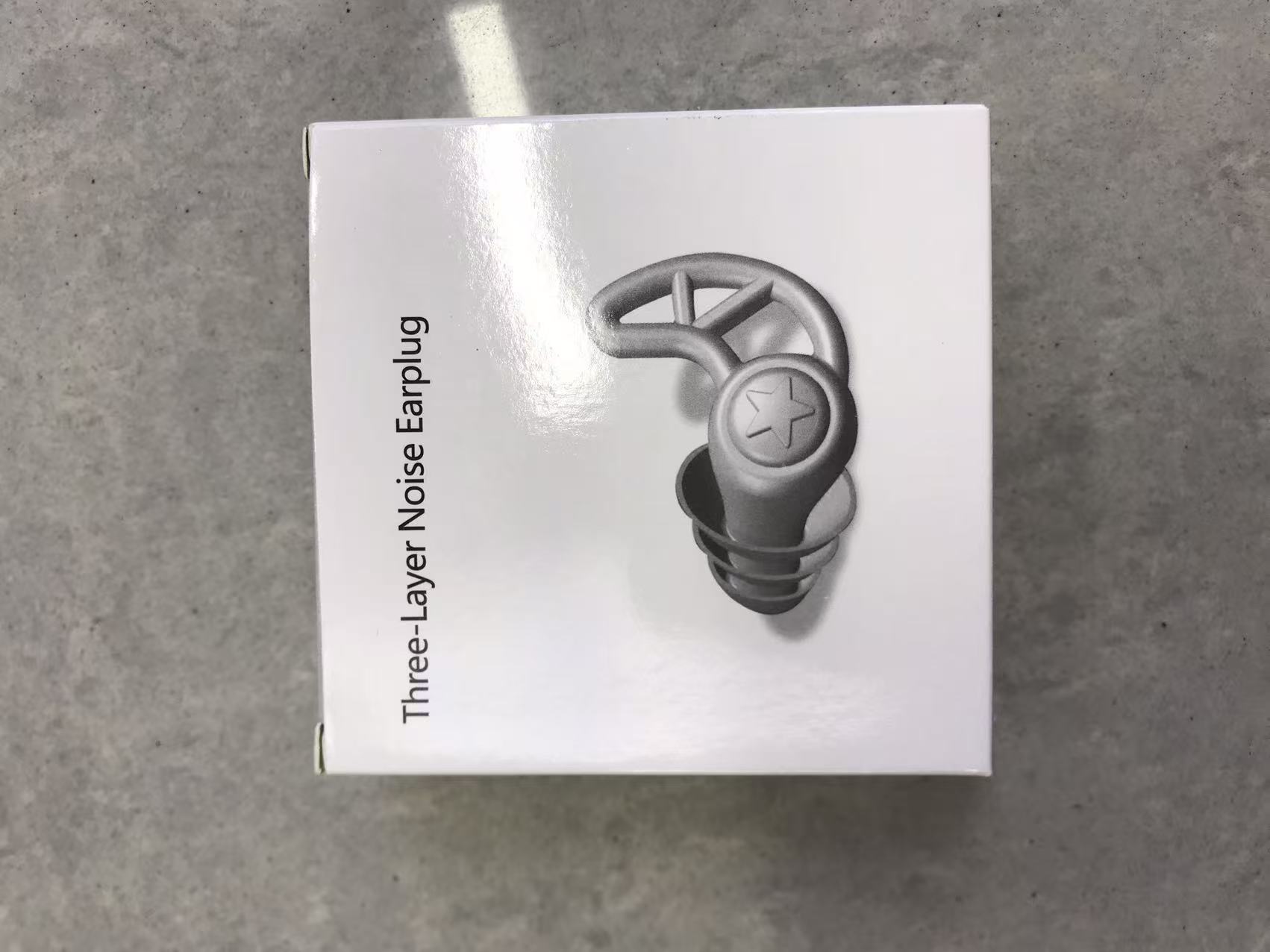 白色包装盒三层降噪耳塞带线耳堵耳塞套装硅胶耳塞