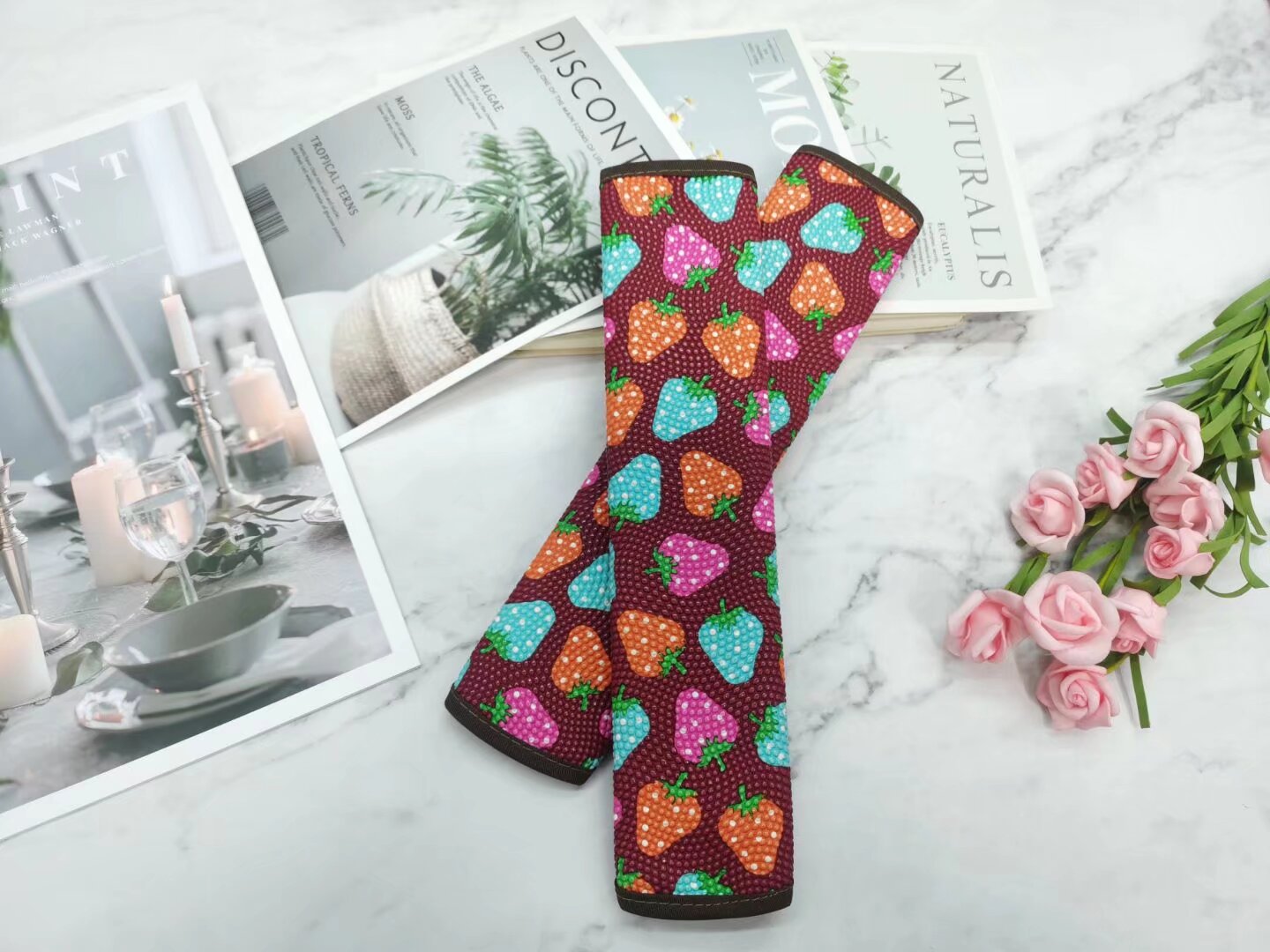 Fabric refrigerator door handle gloves, double door anti-collision protection, anti-ice hand, anti-cold, thickened protective cover, handle protection cover, car seat belt shoulder guard, cute ladies' interior decoration, anti-tightness, pressure-relieving, extended, breathable for all four seasons, summer pic 20