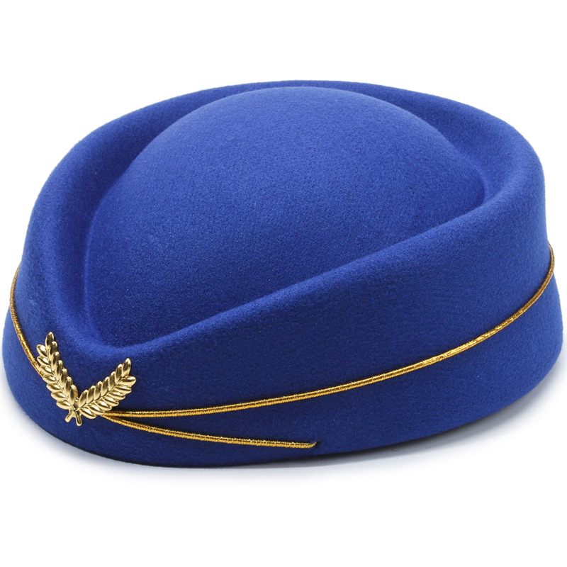 Woolen Beret flight attendant hats, military drum band stage performance hats, hotel front desk etiquette hats, high-speed rail hats, direct sales from the manufacturer, woolen shaped hats pic 6
