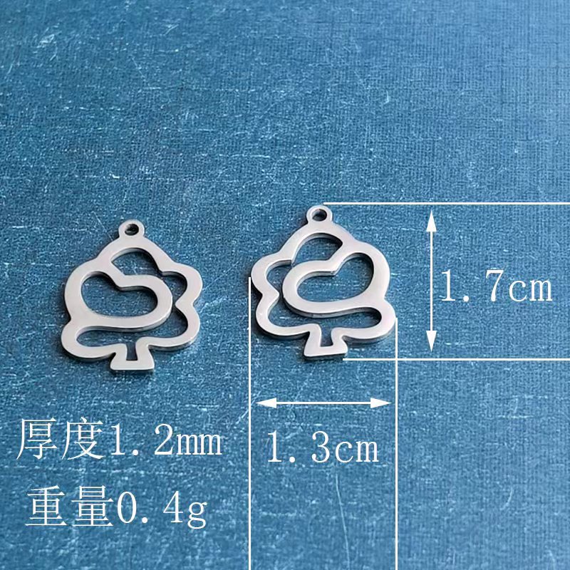 Cross-border foreign trade titanium steel stainless steel tree bracelet pendant necklace pendant simple diy jewelry accessories, personalized and trendy detail image 2