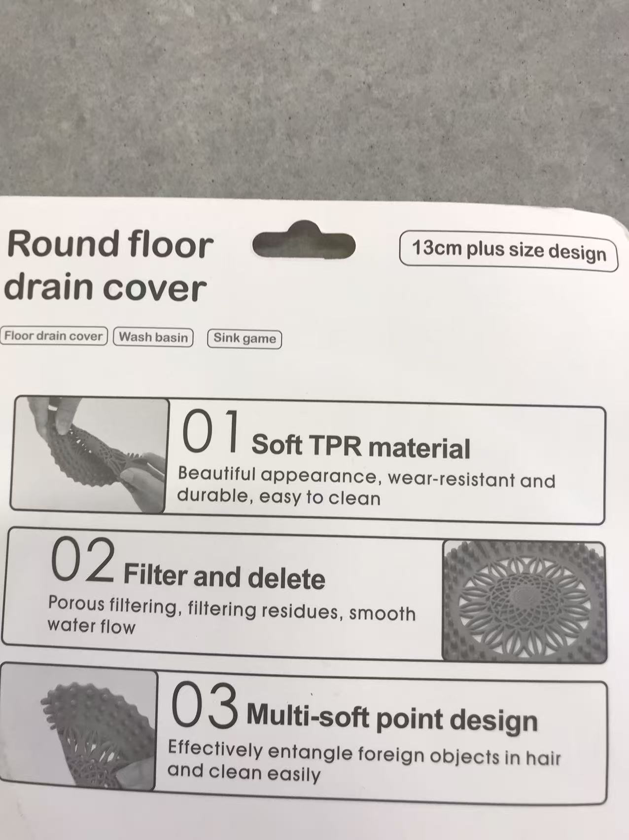 Plastic round floor drain cover, floor drain filter screen, PVC floor drain magic tool, anti-odor floor drain, floor drain mesh details Picture