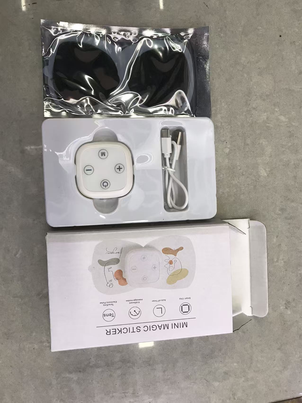 跨境新款迷你硅胶微电流按摩贴片 肩颈椎全身经络脉冲肩颈按摩器产品图