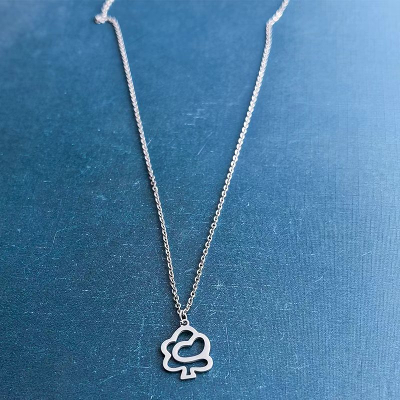 Cross-border foreign trade titanium steel stainless steel tree bracelet pendant necklace pendant simple diy jewelry accessories, personalized and trendy Specification image