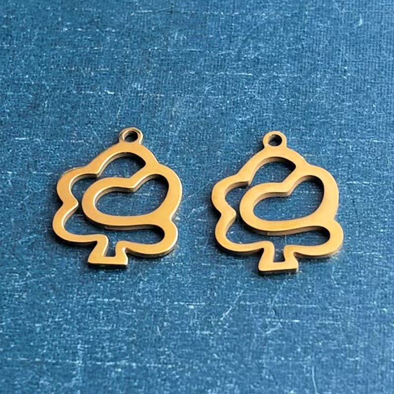 Cross-border foreign trade titanium steel stainless steel tree bracelet pendant necklace pendant simple diy jewelry accessories, personalized and trendy details Picture