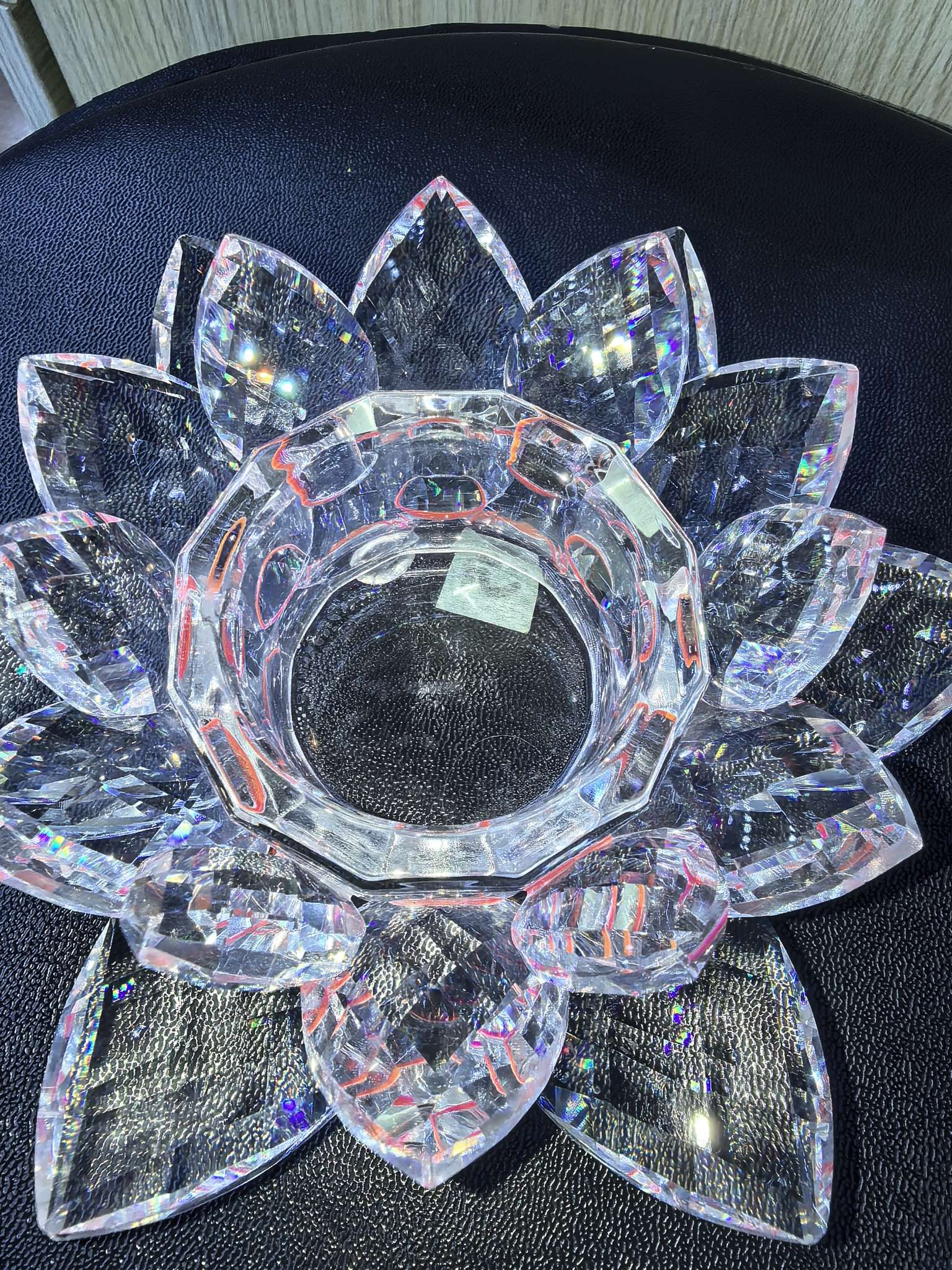 人造水晶工艺品水晶莲花烛台水晶茶几摆件礼品装饰品7887—225水晶