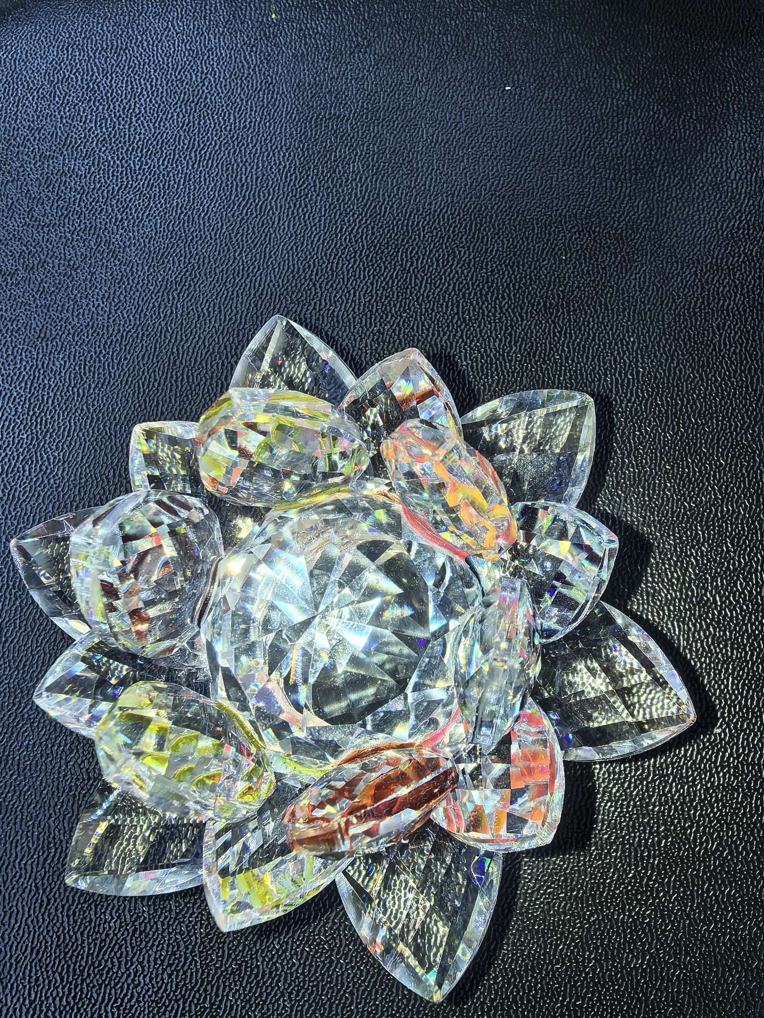 人造水晶莲花烛台工艺品水晶水晶茶几玄关摆件礼品7887—226水晶