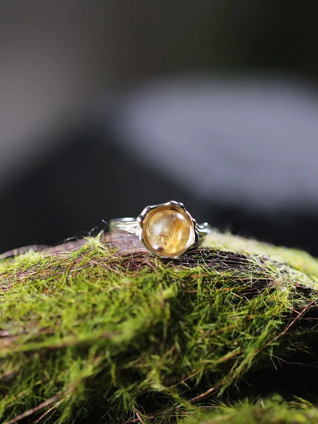 太阳花天然水晶戒指