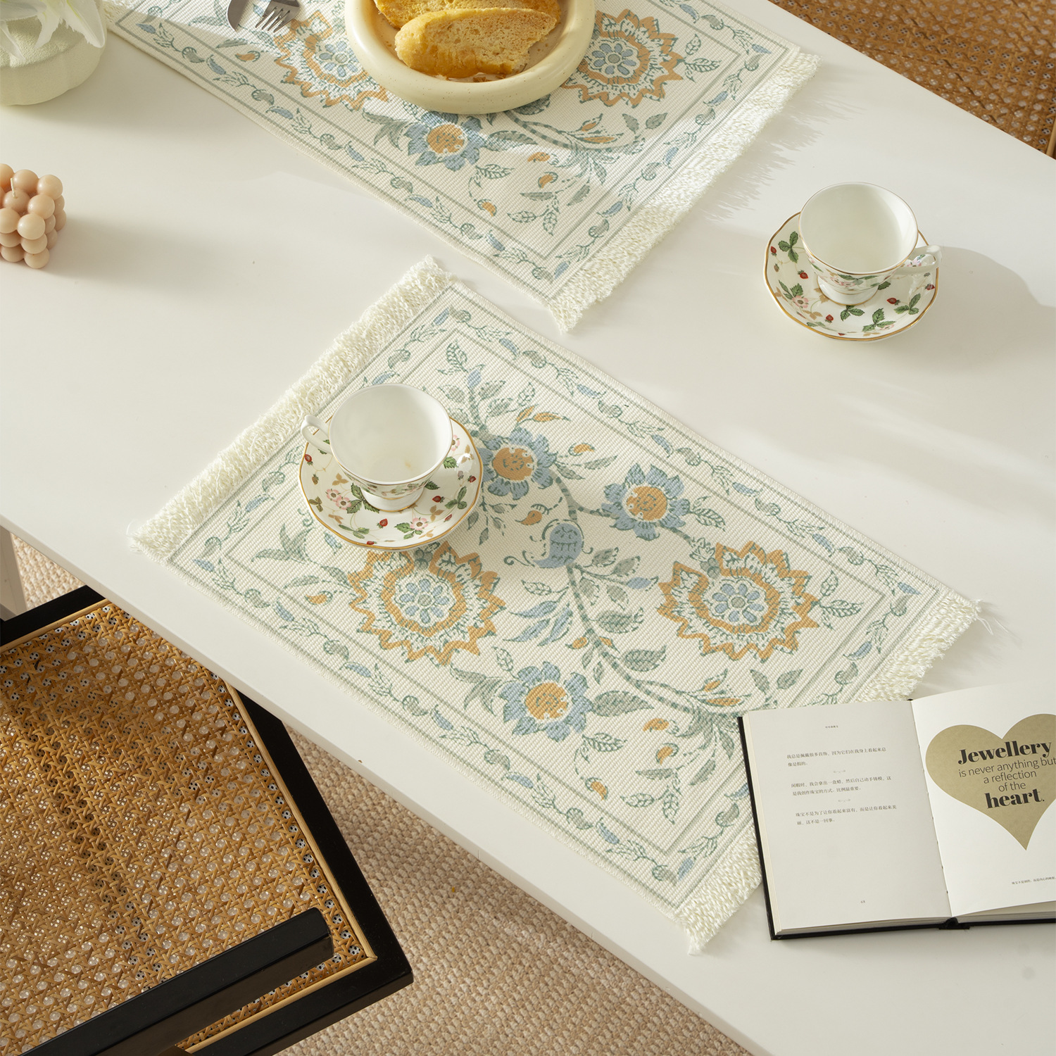 北欧风高颜值编织棉线隔热餐垫布艺编织防烫垫子碗垫砂锅垫茶杯垫