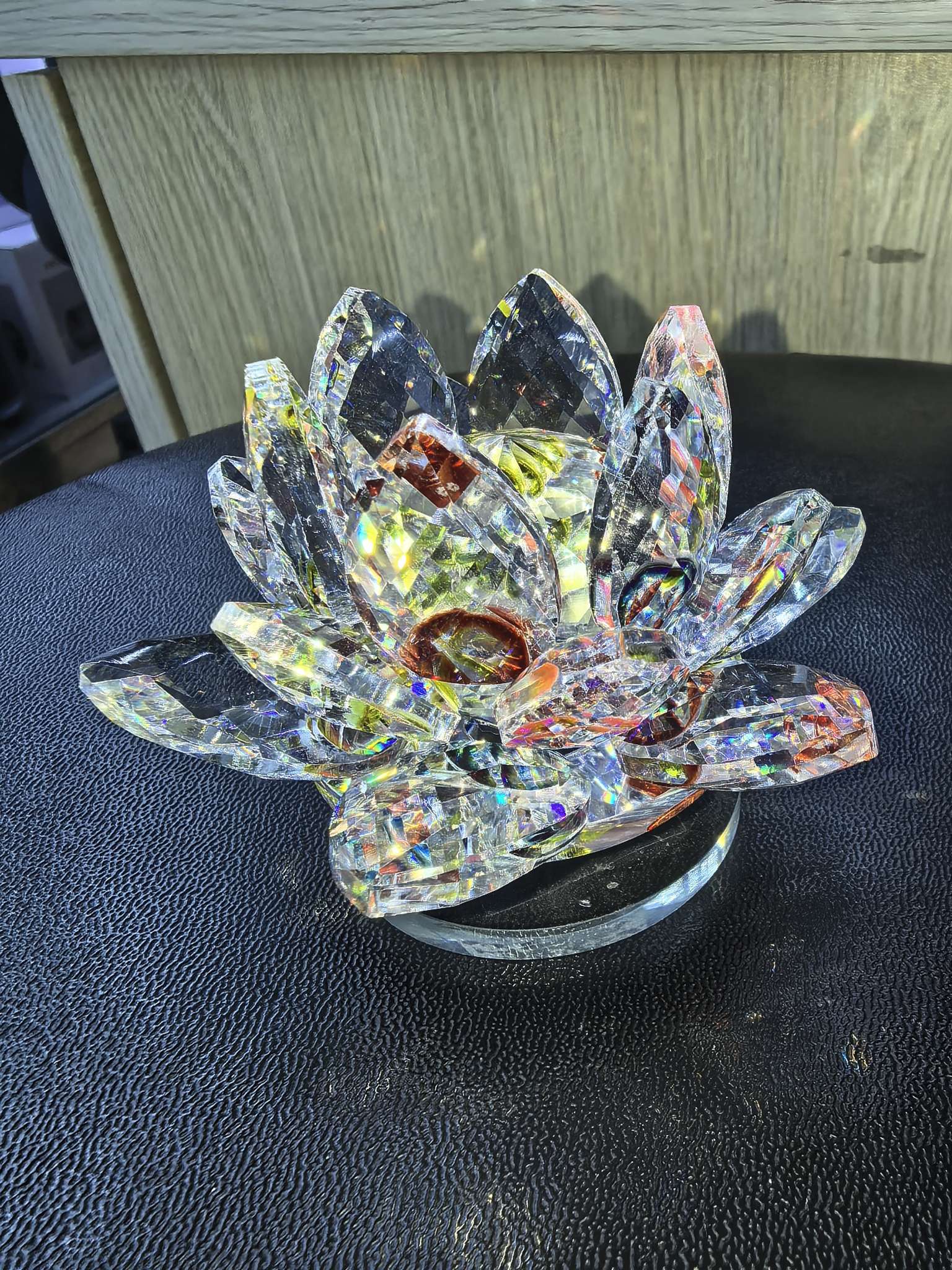 人造水晶莲花烛台工艺品水晶茶几玄关摆件水晶装饰礼品7887—227水晶产品图