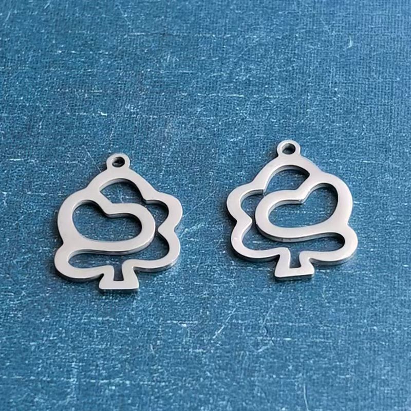 Cross-border foreign trade titanium steel stainless steel tree bracelet pendant necklace pendant simple diy jewelry accessories, personalized and trendy