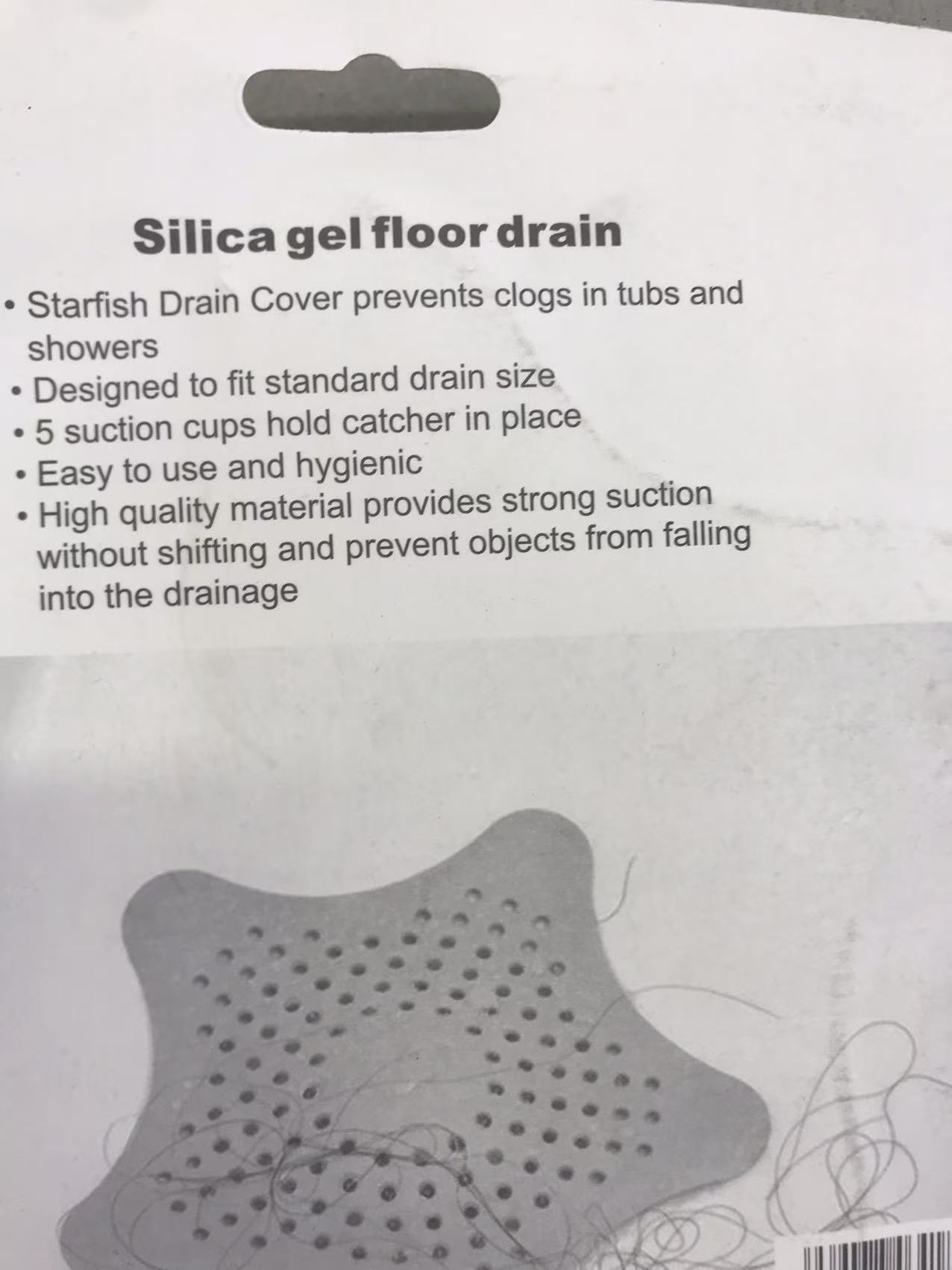 Blue star-shaped silicone floor drain core, washbasin drain, kitchen drainage, anti-clogging drain, sewer pipe, sound insulation cotton details Picture