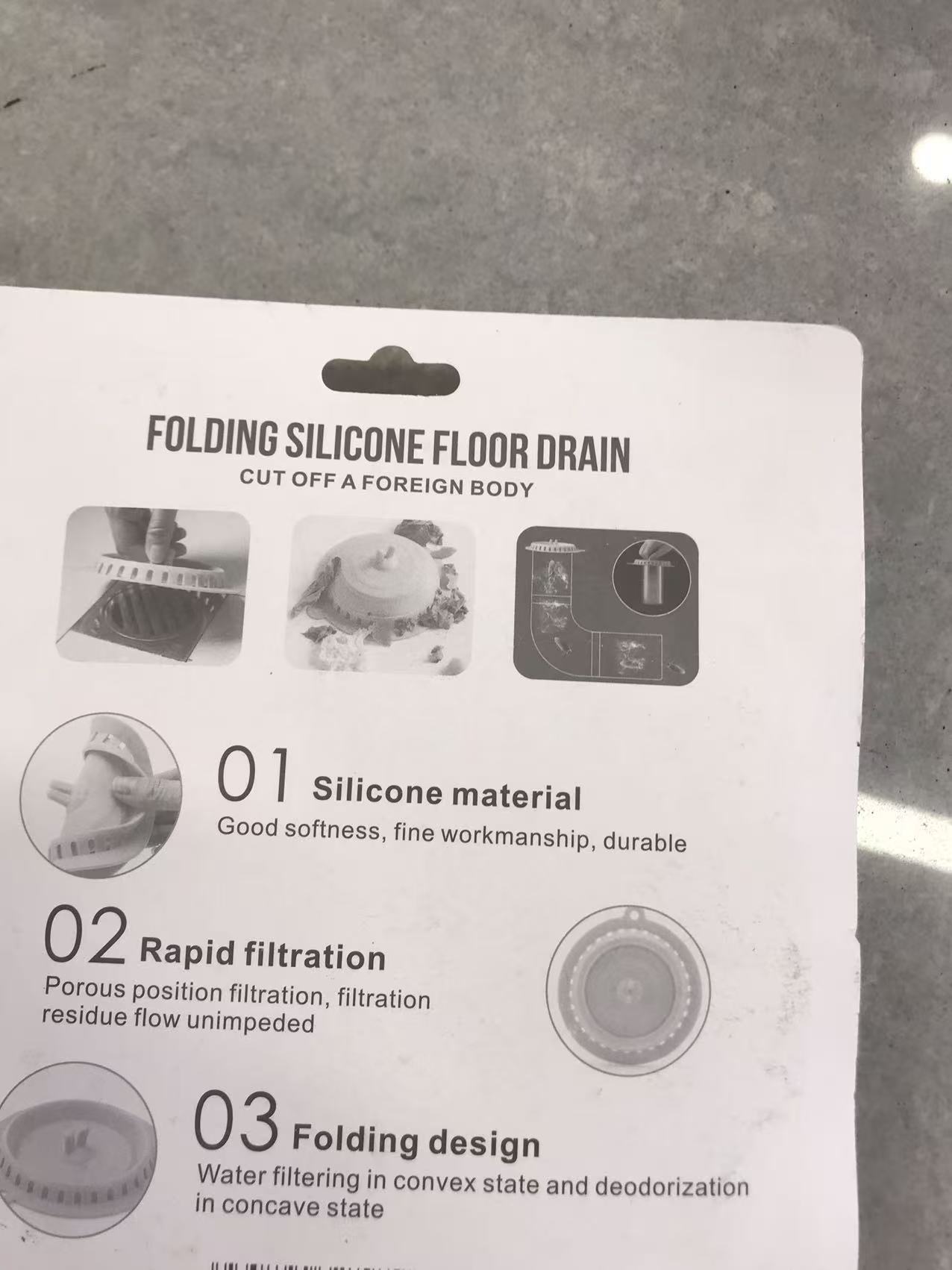 Stainless steel floor drain, folding silicone floor drain cover, floor drain filter screen, PVC floor drain wonder, anti-odor floor drain screen details Picture