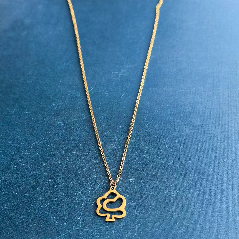 Cross-border foreign trade titanium steel stainless steel tree bracelet pendant necklace pendant simple diy jewelry accessories, personalized and trendy detail image 5