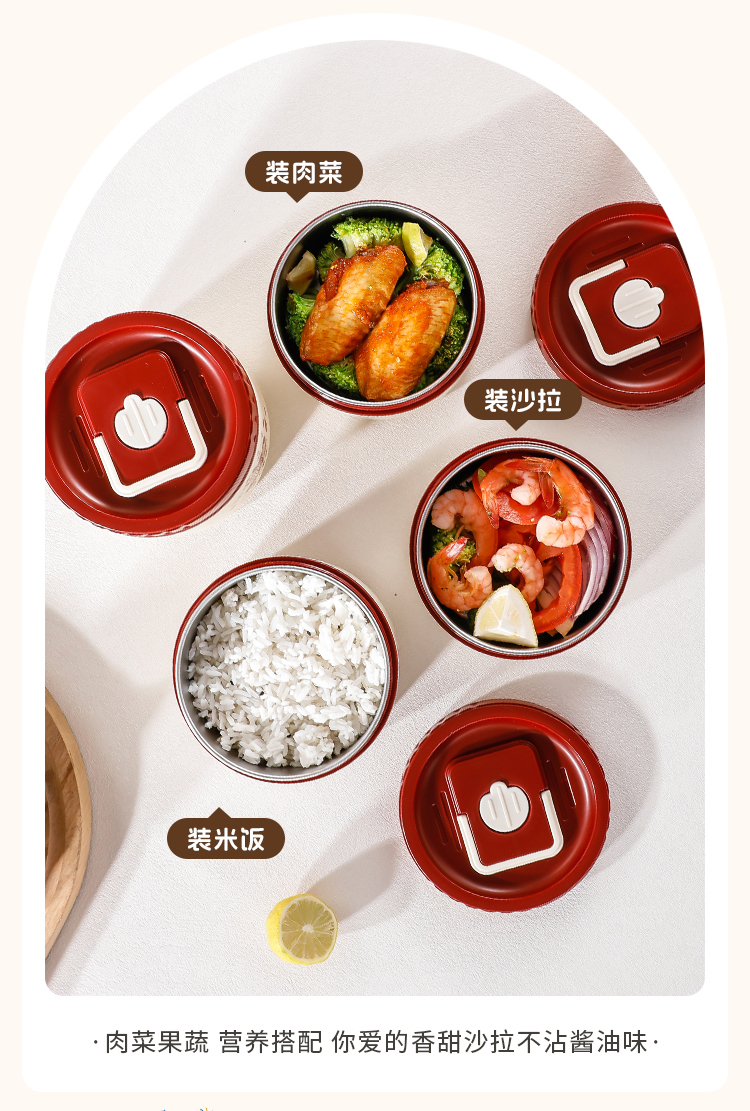 食品级密封304不锈钢多层便当盒保鲜盒饭盒 学生上班饭盒微波加热详情5