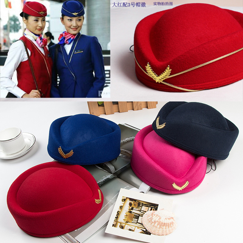Woolen Beret flight attendant hats, military drum band stage performance hats, hotel front desk etiquette hats, high-speed rail hats, direct sales from the manufacturer, woolen shaped hats Application Scenario
