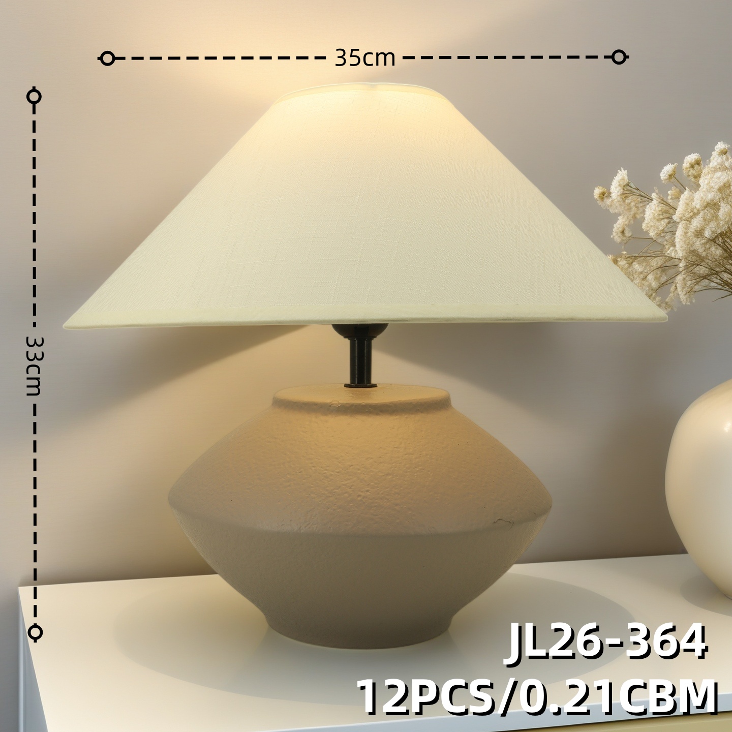 JL LAMP Jilian Lighting 2026 New Wabi-sabi style Ceramic Table Lamp Decoration details Picture