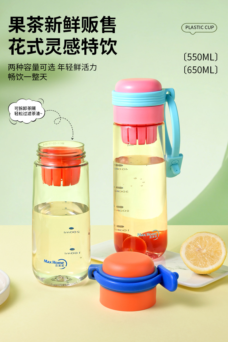 Y255-HC-5756 nueva taza de agua deportiva al aire libre tritan taza de té de plástico con cuerda portátil taza de plástico detail image 8