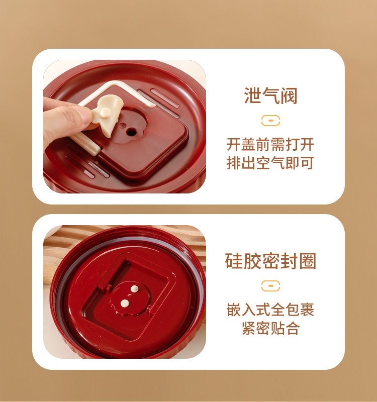 玻璃饭盒真空保温提锅食品级保鲜盒圆形饭盒套装详情12