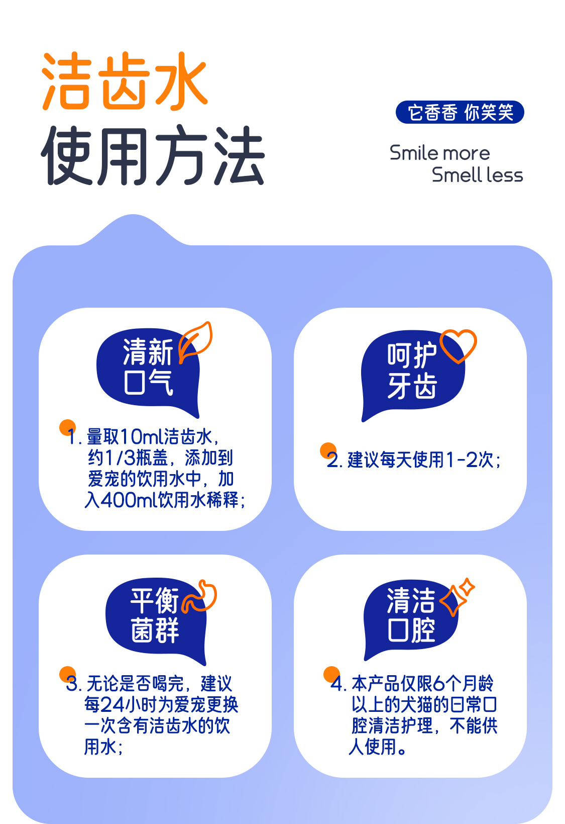 【开颜】宠物益生菌洁齿水清新口气口腔可饮用去牙垢去除异味详情13