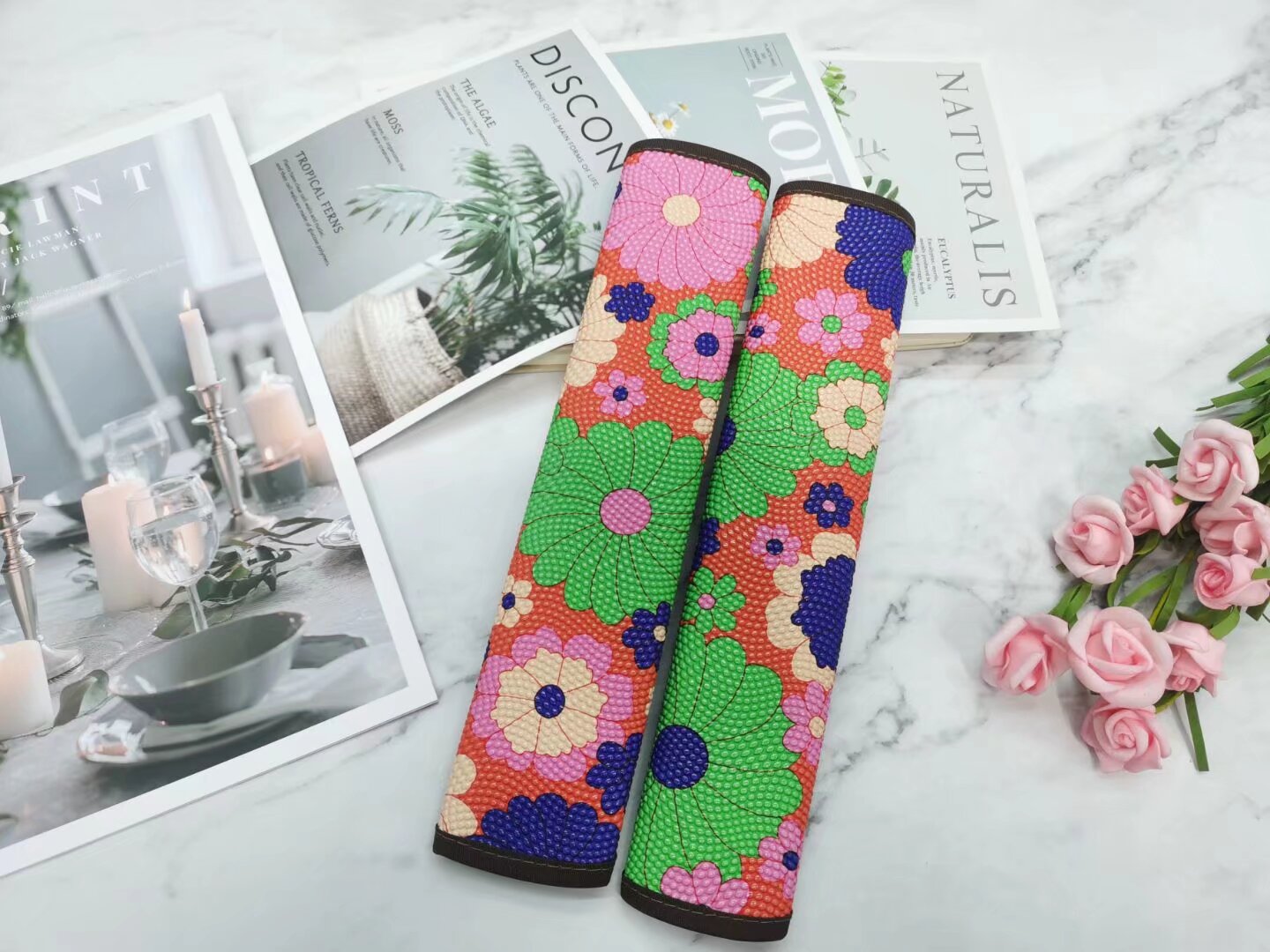 Fabric refrigerator door handle gloves, double door anti-collision protection, anti-ice hand, anti-cold, thickened protective cover, handle protection cover, car seat belt shoulder guard, cute ladies' interior decoration, anti-tightness, pressure-relieving, extended, breathable for all four seasons, summer