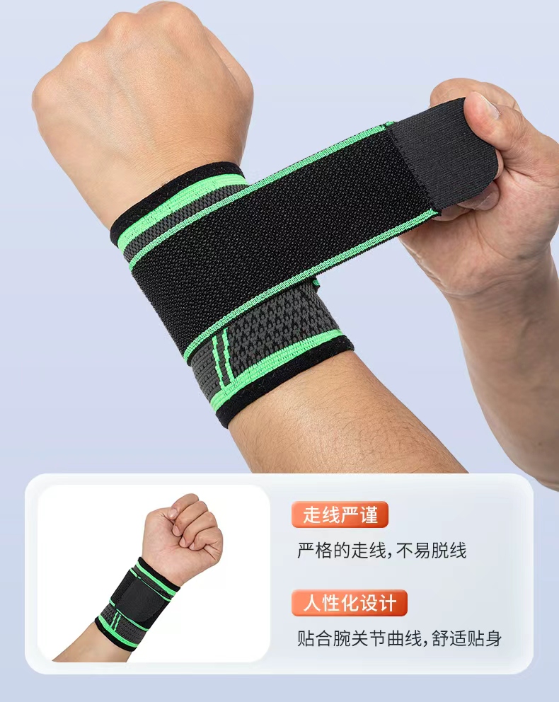 Pressurized sports strap wrist guard, fitness basketball, weightlifting, breathable and adjustable, knitted sports wrist guard case Specification image
