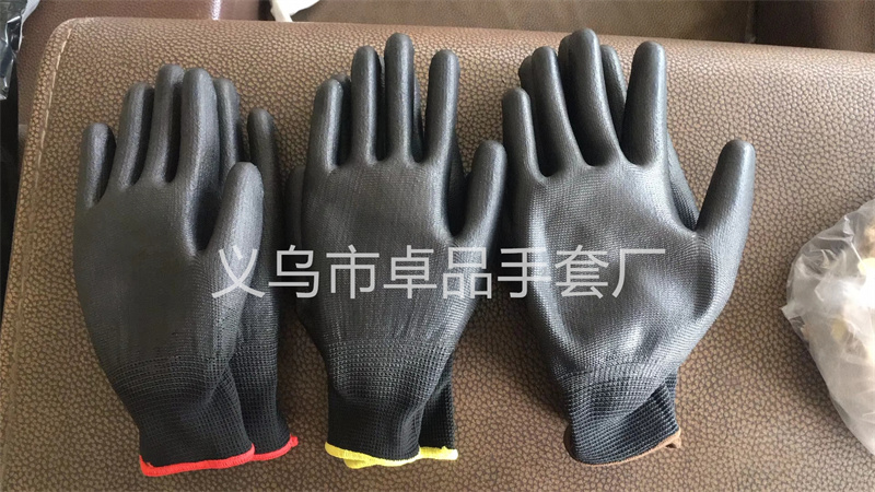 Black PU coated palm gloves, dust-free electronic factory protection, anti-static, breathable, thin coated labor protection gloves pic 11