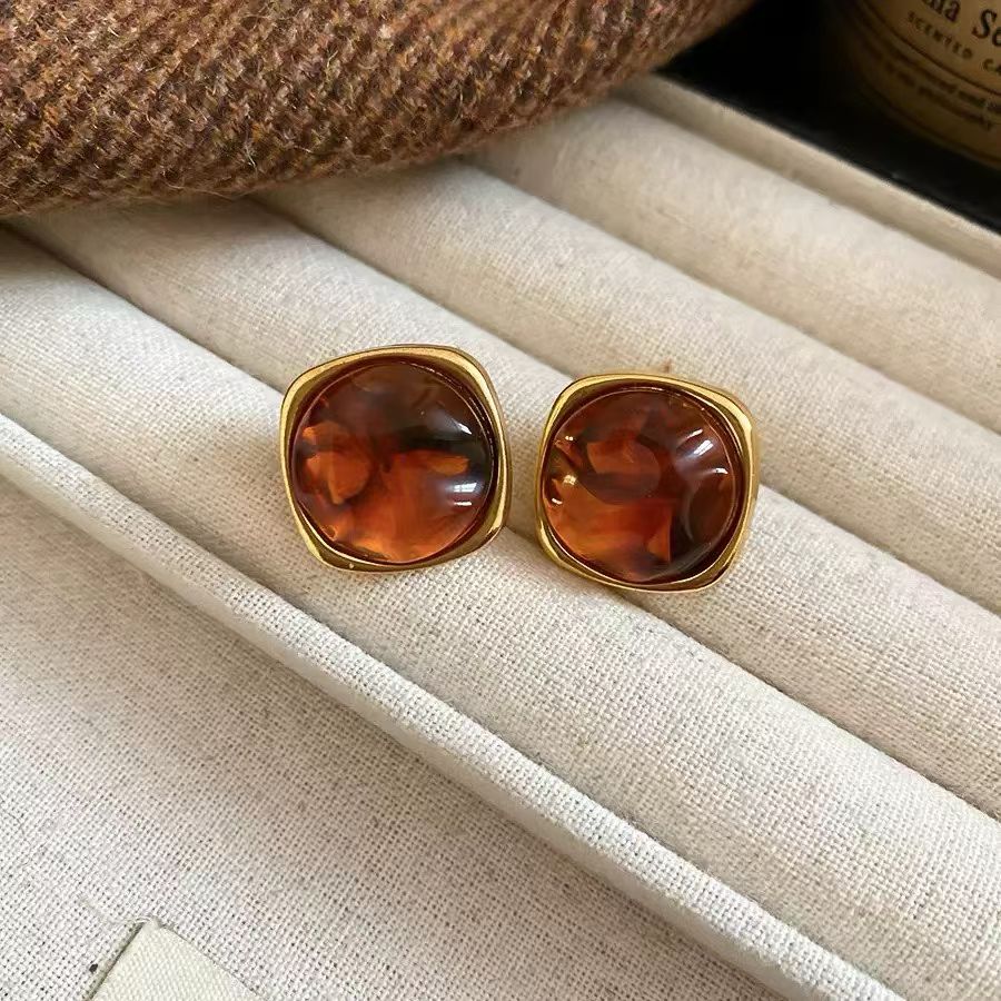 中古饰品复古高级感耳环s925银针耳饰欧美风，时尚潮流百搭款，
