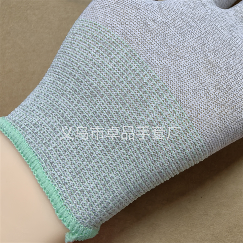Anti-static carbon fiber PU coated finger gloves, wear-resistant, anti-slip, breathable, dust-free, outdoor work gloves for electronic factory workshops pic 7