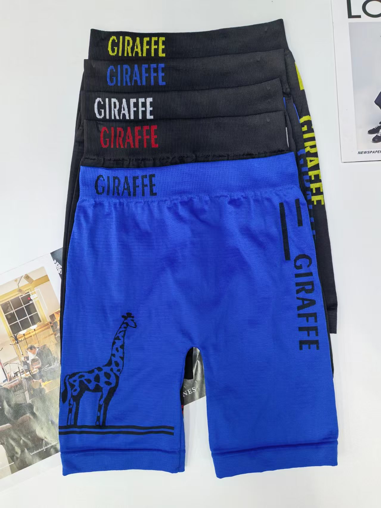 562# Leggings for export to the Middle East and Africa, men's leggings in solid color, contrasting color, letter print, QNI Item Picture
