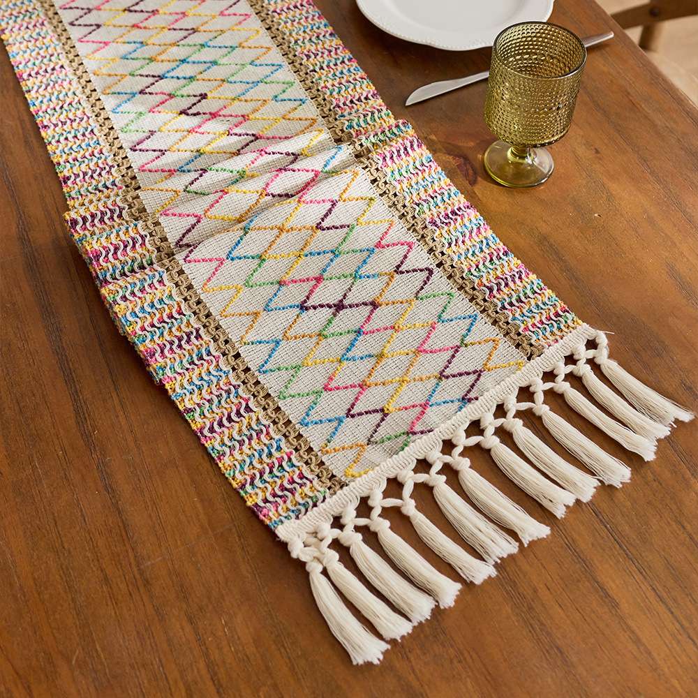 Bohemian table flags come in a variety of styles. Rectangular table flags are available in multiple sizes, including 30*180CM detail image 16