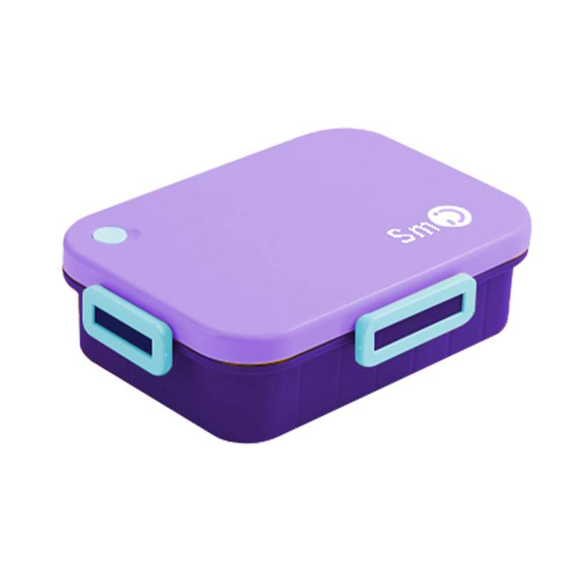 304 不锈钢分格保温饭盒 带便携餐具 撞色设计 上班族学生便携便当盒详情2