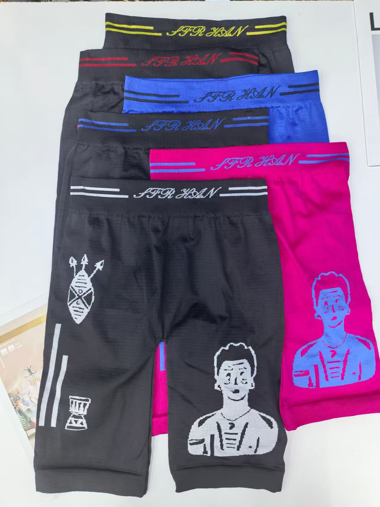 599# Leggings for export to the Middle East and Africa, men's leggings, comfortable and breathable, color-blocking printed and color-blocking halter pants, QNI full figure