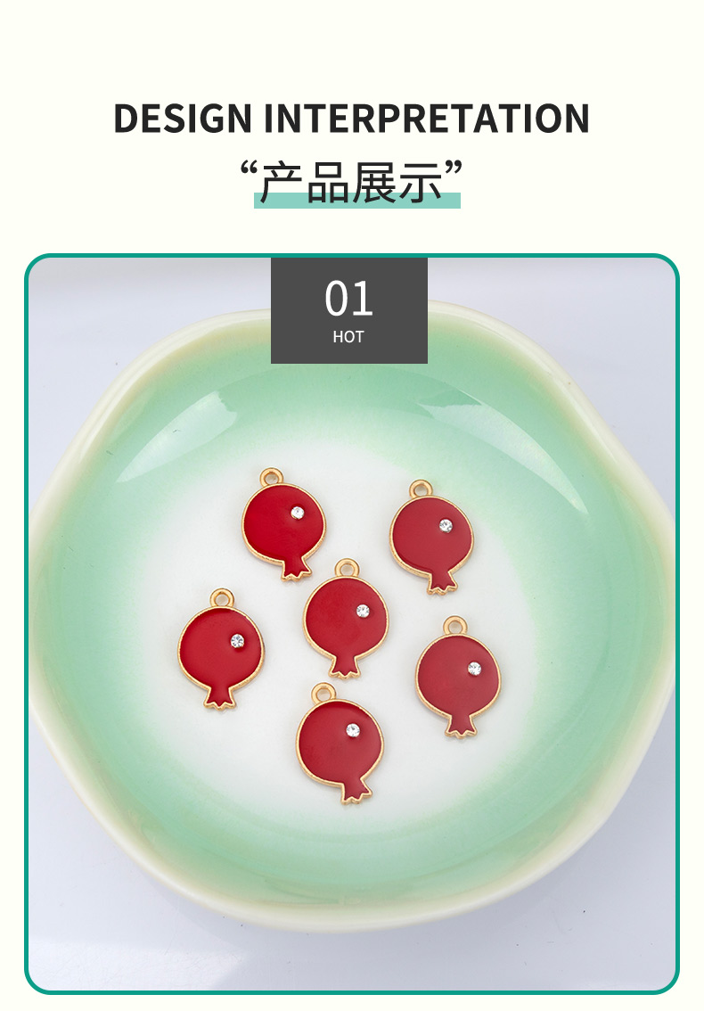 Xuping red fish-shaped titanium alloy pendant, silver jewelry, golden chain, Moissanite jewelry pic 5