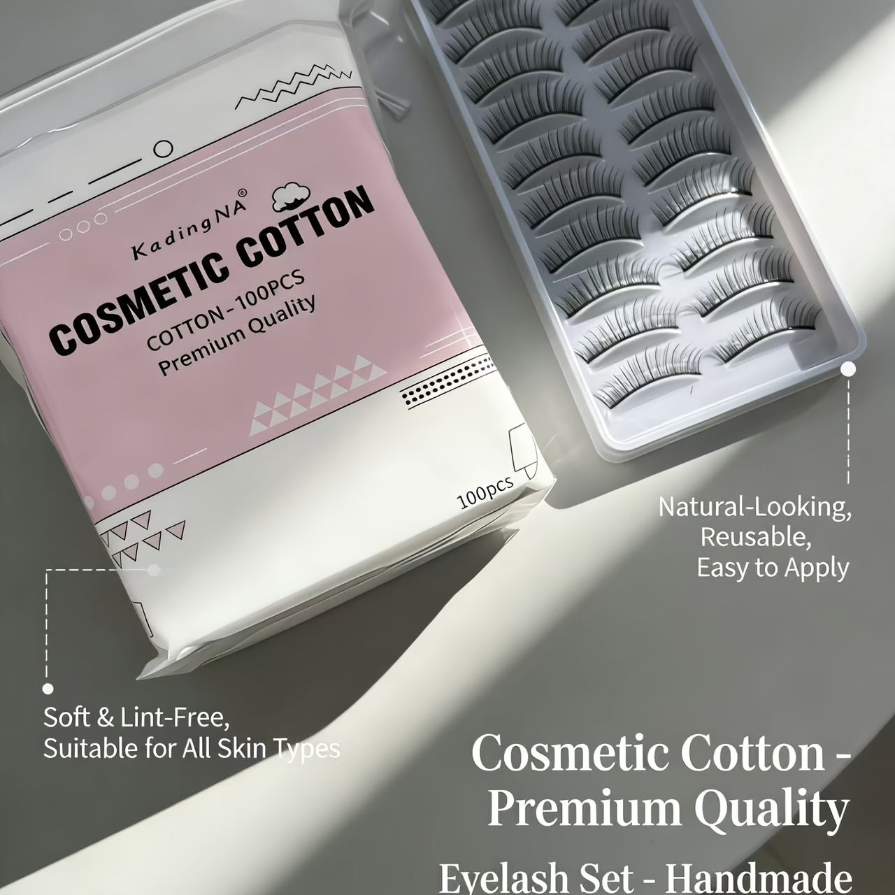 100 片加厚化妆棉片 卸妆湿敷清洁双面可用 柔软亲肤不掉絮 省水服帖 脸部眼唇通用 居家美妆必备 下单赠送精美实用礼品