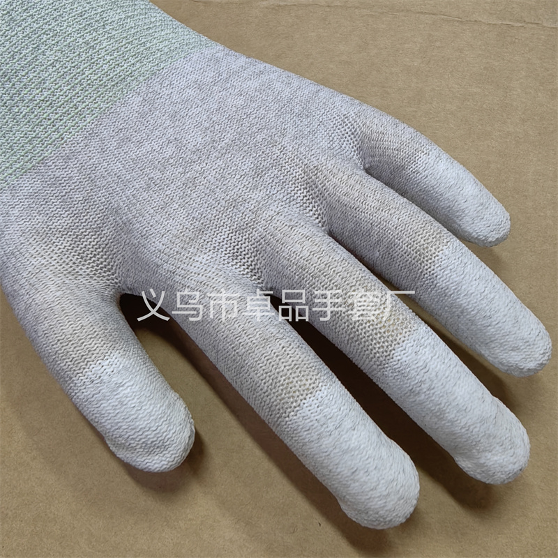 Anti-static carbon fiber PU coated finger gloves, wear-resistant, anti-slip, breathable, dust-free, outdoor work gloves for electronic factory workshops pic 8