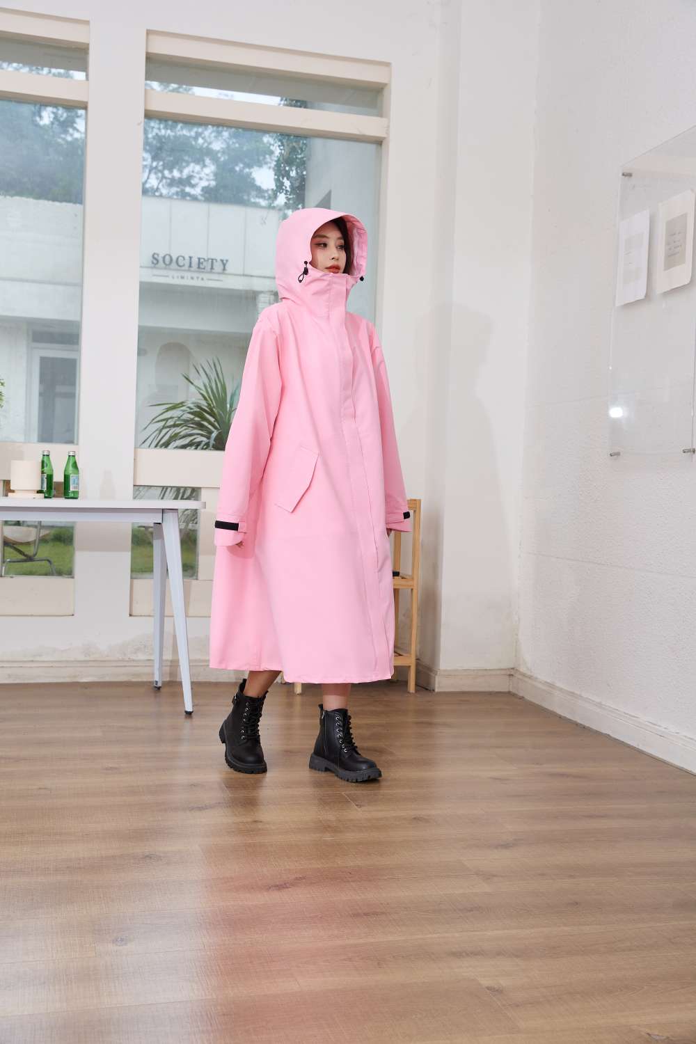 长款时尚雨衣塔斯隆覆膜面料多巴胺色系四色现货雨衣详情图11