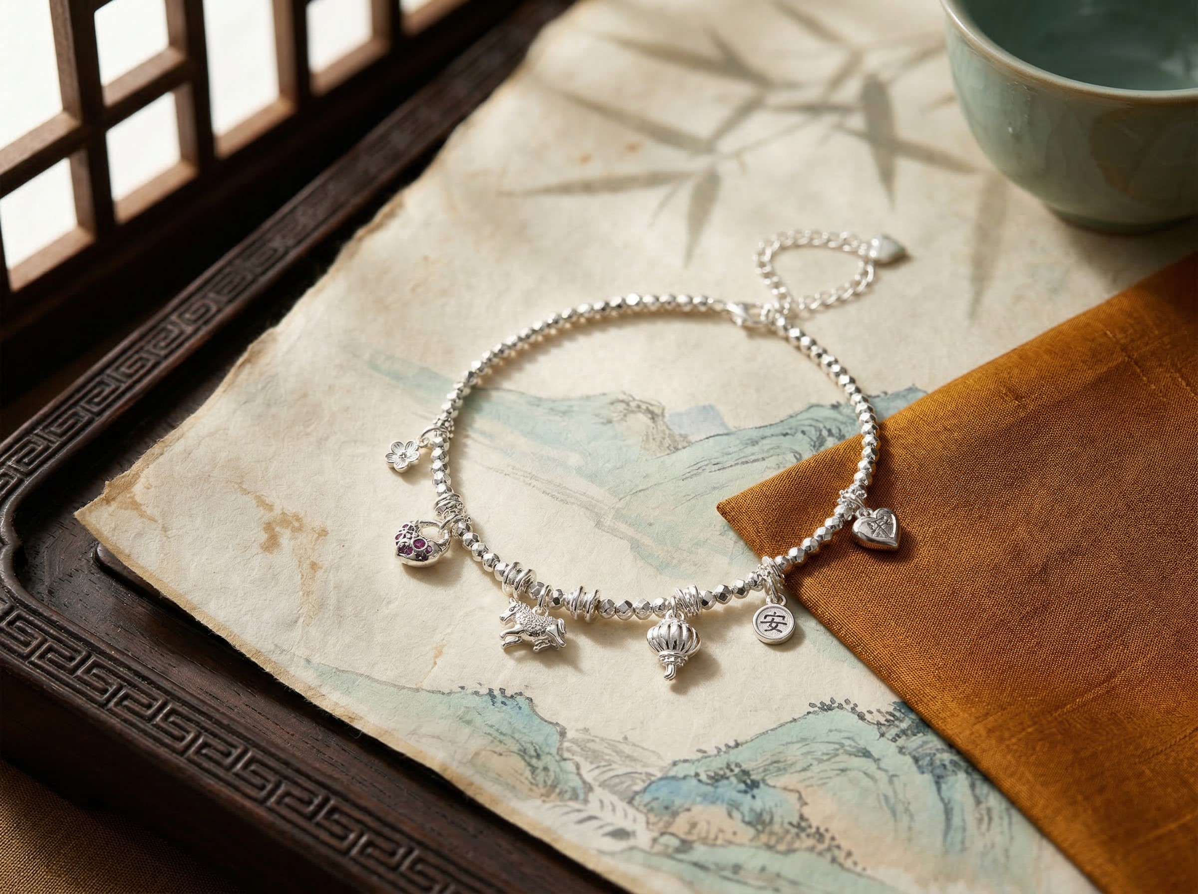 Fashion Precision 925 Silver Star Moon Deer Talk Bead Chain Bracelet for Women: A niche design with a lively and fair complexion, sweet and lucky charm