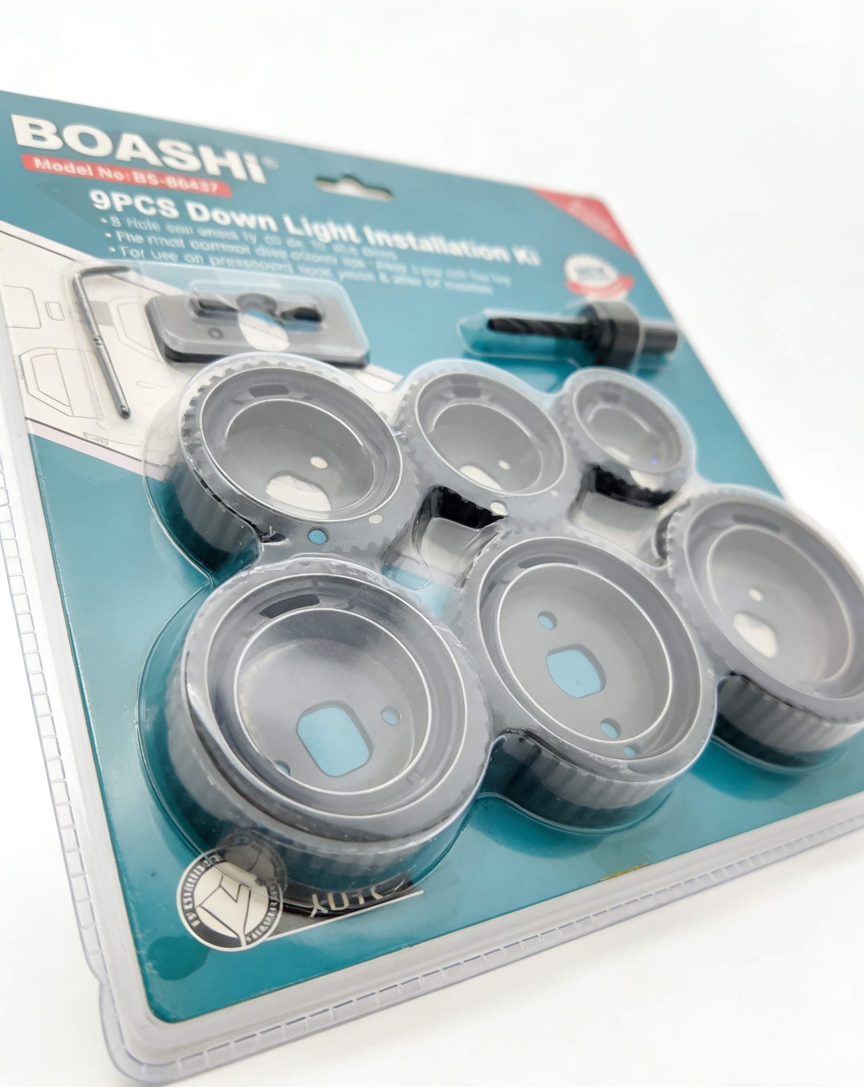 The 9-piece BOASHI hole opener hardware tool set is sturdy and durable Specification image
