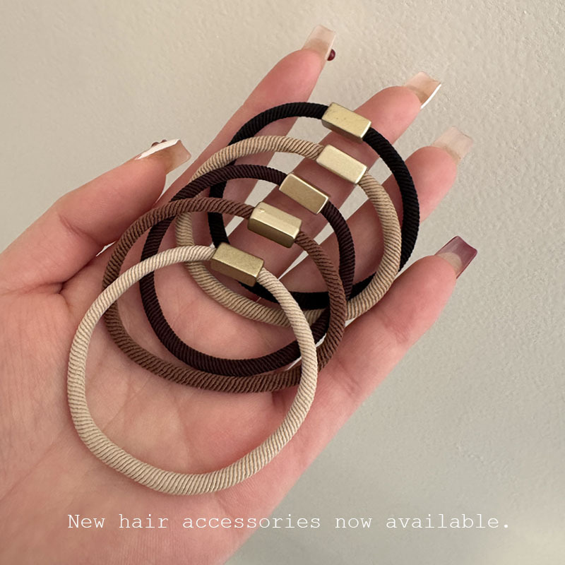 高级感咖色发圈高弹力橡皮筋韩系可爱耐用扎发头绳高颜值女士发饰 