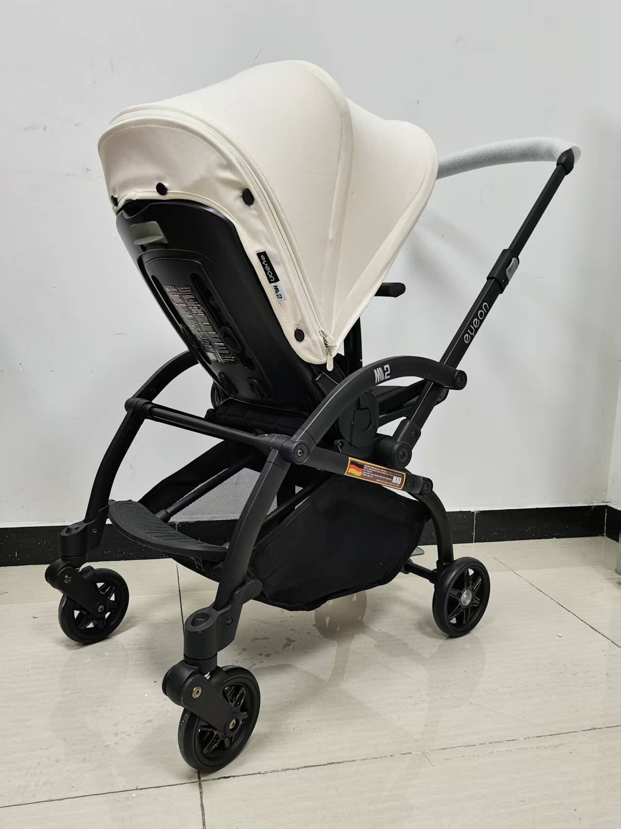 The baby stroller has a seat that can be redirected and is a pocket stroller