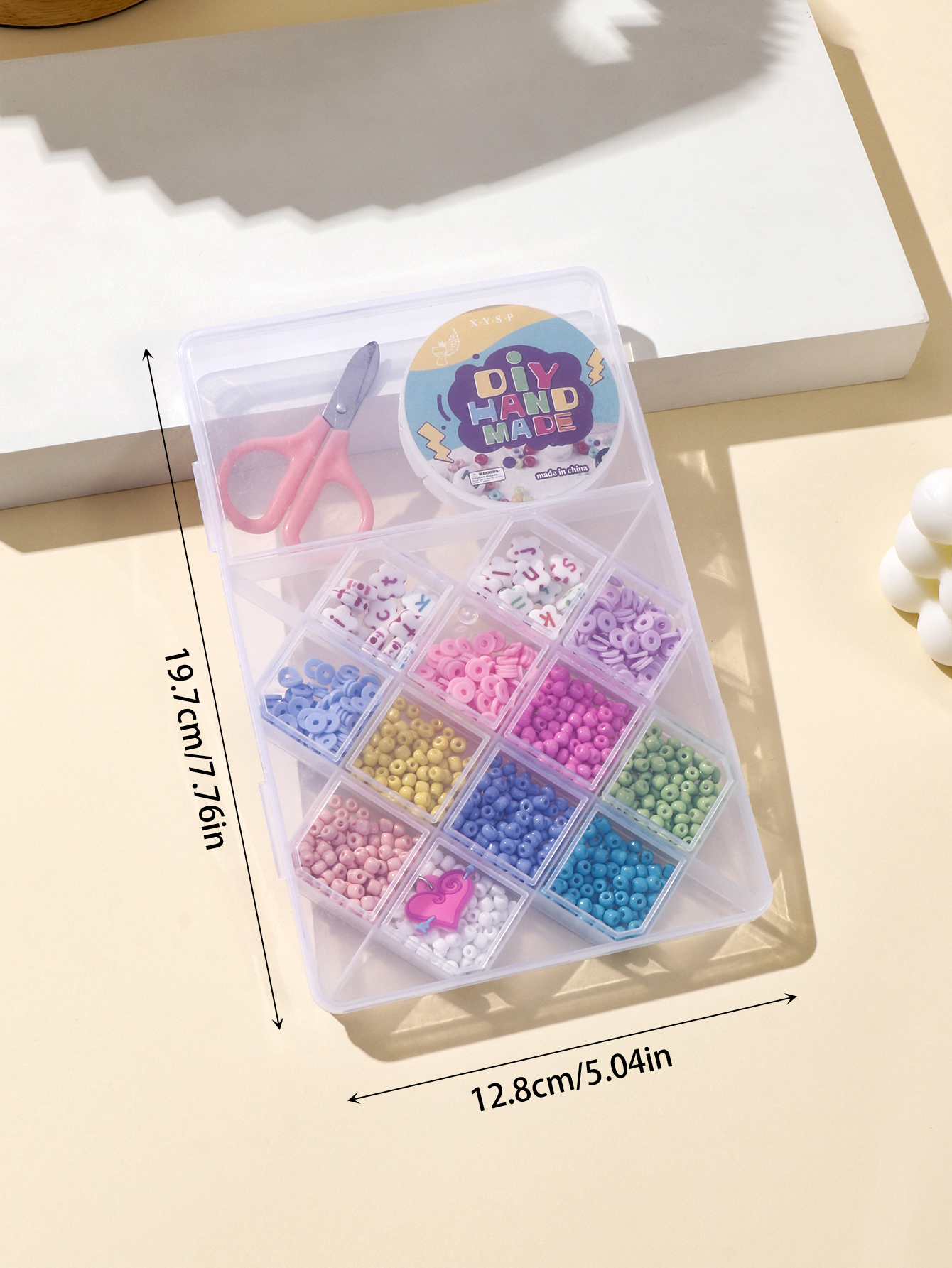 Beaded beads, children's toys, small accessories, bead sets, small cylindrical beads, creative DIY materials, bead sets, 13-grid bead sets, 1 Application Scenario