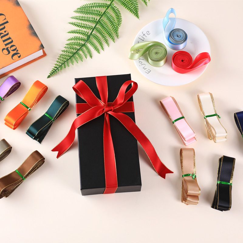 Christmas gift packaging ribbons, golden-edge ribbons, souvenirs, fruit baskets, decorative ribbons, ribbons, ball flowers, gift box packaging Specification image