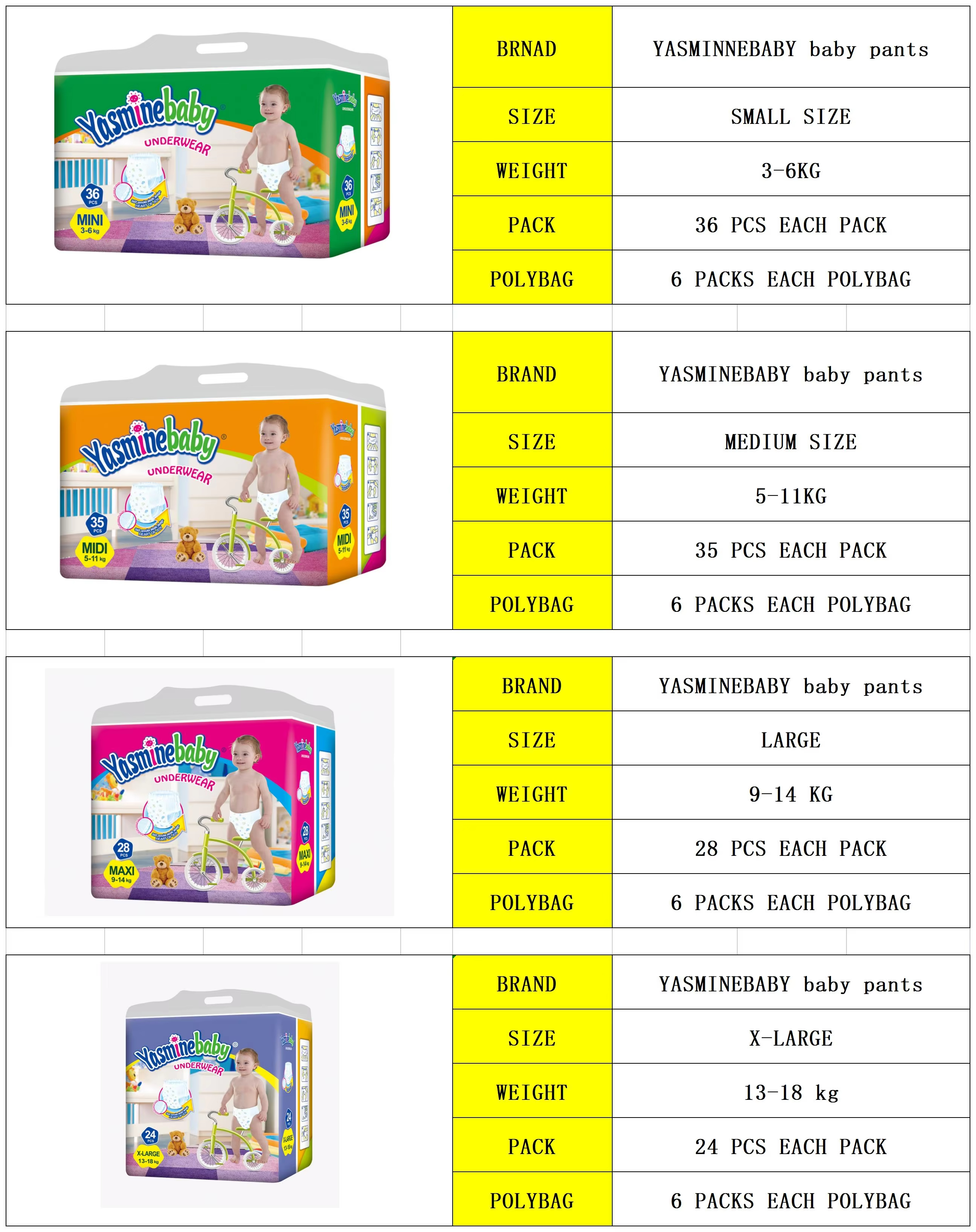 Yasminebaby BABY PANTS婴儿纸尿裤尿不湿详情6