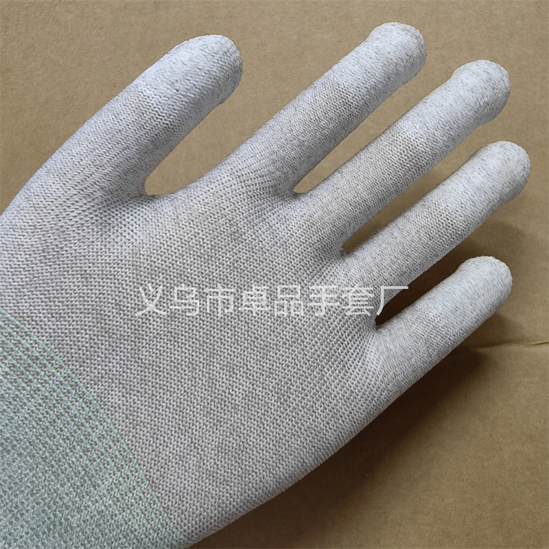 Anti-static carbon fiber PU coated finger gloves, wear-resistant, anti-slip, breathable, dust-free, outdoor work gloves for electronic factory workshops pic 9