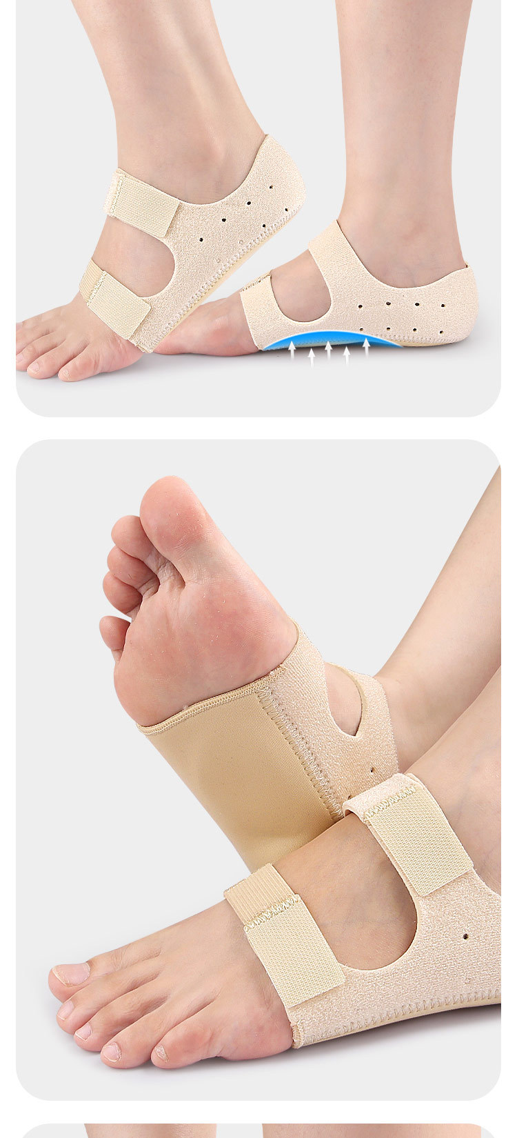 New foot arch two-in-one Velcro heel cover, flat foot support pad, soft and shock-absorbing foot cover for the sole pic 7