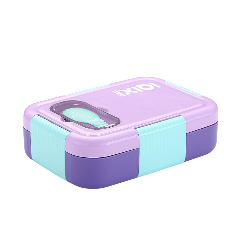 304 不锈钢多格保温饭盒 带内置餐具 撞色便携设计 上班族学生分格便当盒详情2