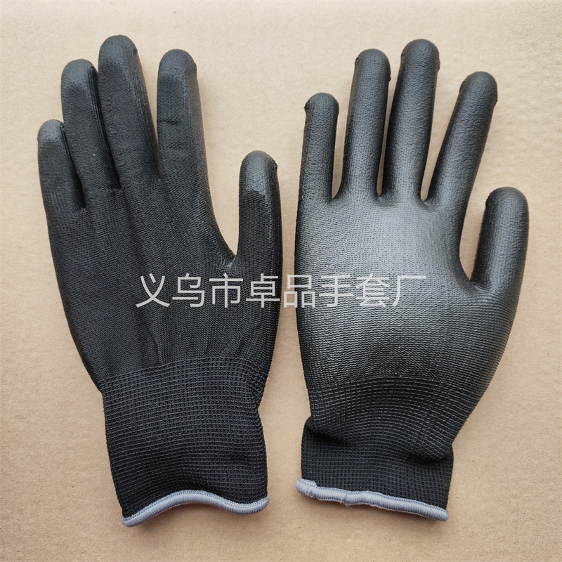 Black PU coated palm gloves, dust-free electronic factory protection, anti-static, breathable, thin coated labor protection gloves Application Scenario