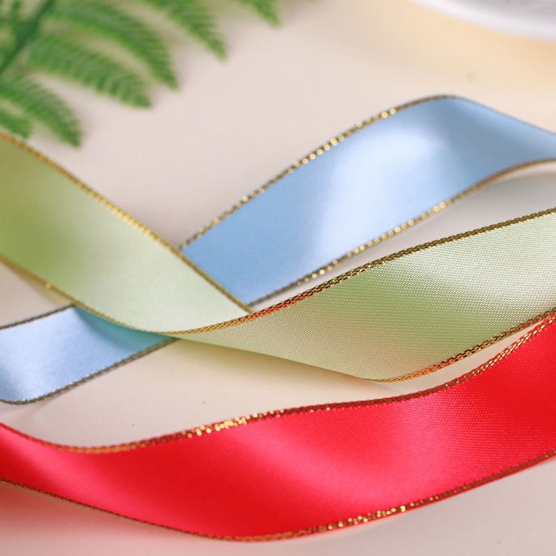 Christmas gift packaging ribbons, golden-edge ribbons, souvenirs, fruit baskets, decorative ribbons, ribbons, ball flowers, gift box packaging detail image 5